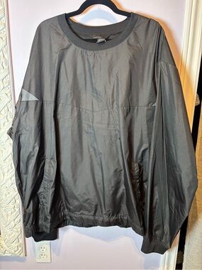 Men's Black Pullover Windbreaker Jacket 3XL
